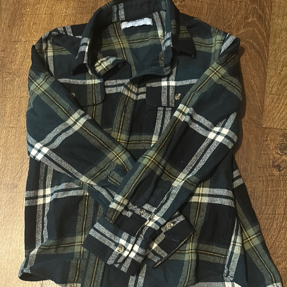 Old Navy Green and Black Casual Button Down Shirt Boys - Picture 1 of 4